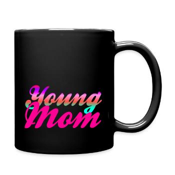Young Mom - Tasse einfarbig - Schwarz - Rechts