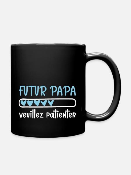 Futur papa, humour, annonce grossesse. - Mug uni - noir