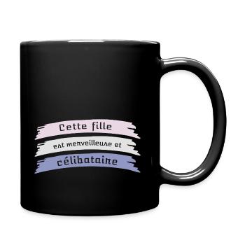 This girl is wonderful and single - Full Colour Mug - black - Right