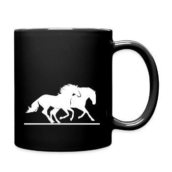 Horse Pferd Reiten - Tasse einfarbig - Schwarz - Rechts