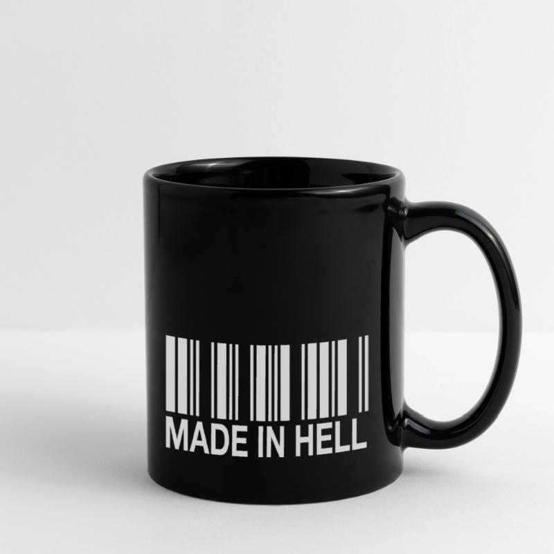 Made in Hell Strichcode Barcode hölle Tasse einfarbig