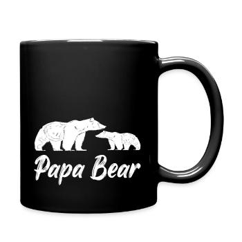 Papa Bear Vater Vatertag Geschenk - Tasse einfarbig - Schwarz - Rechts