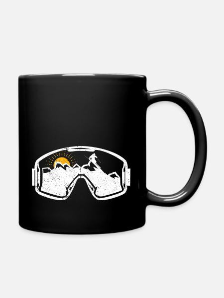 Wintersport Brille Skifahren Snowboard Skigebiet - Tasse einfarbig - Schwarz