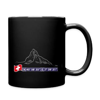 Das Matterhorn in den Schweizer Alpen - Tasse einfarbig - Schwarz - Rechts
