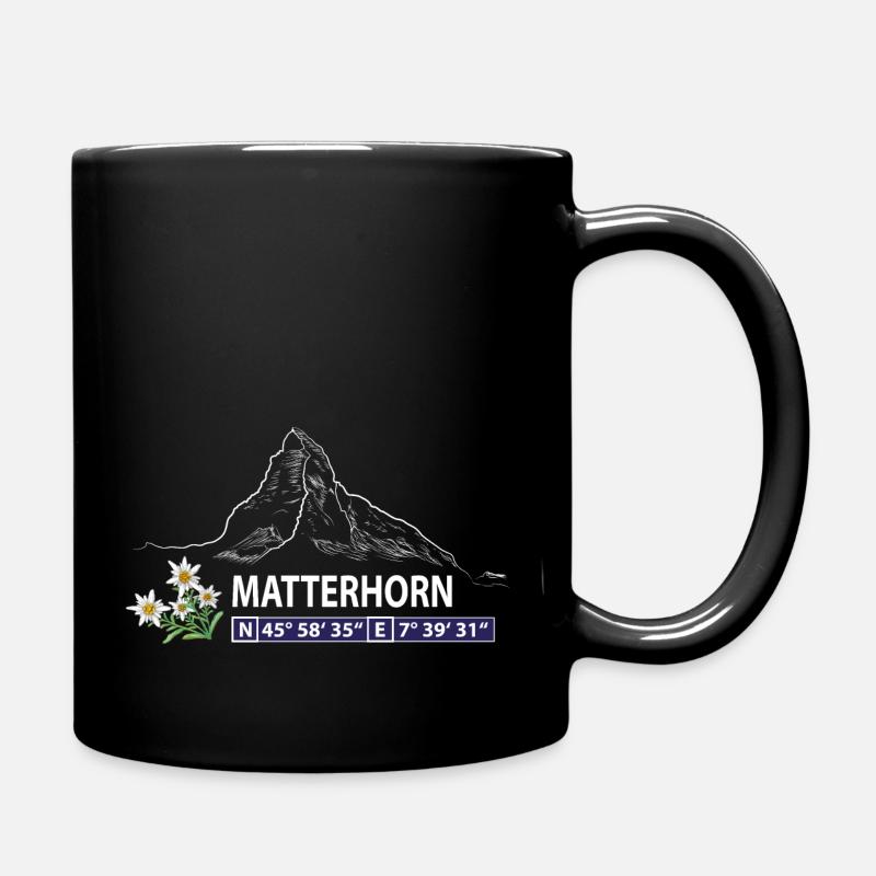 Cervin avec edelweiss - Mug uni - noir
