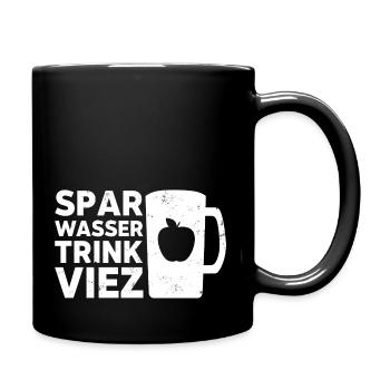 Spar Wasser trink Viez - Tasse einfarbig - Schwarz - Rechts