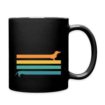 Dackel Dackelhund Vintage Teckel - Tasse einfarbig - Schwarz - Rechts