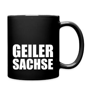 Geiler Sachse Erzgebirge - Tasse einfarbig - Schwarz - Rechts
