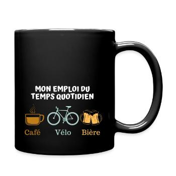 Café vélo bière 5 - Mug uni - noir - Droite