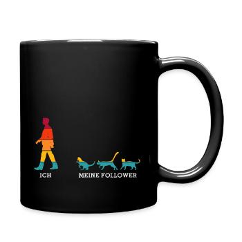 Ich meine Follower Katze Katzen Katzenliebhaber - Tasse einfarbig - Schwarz - Rechts