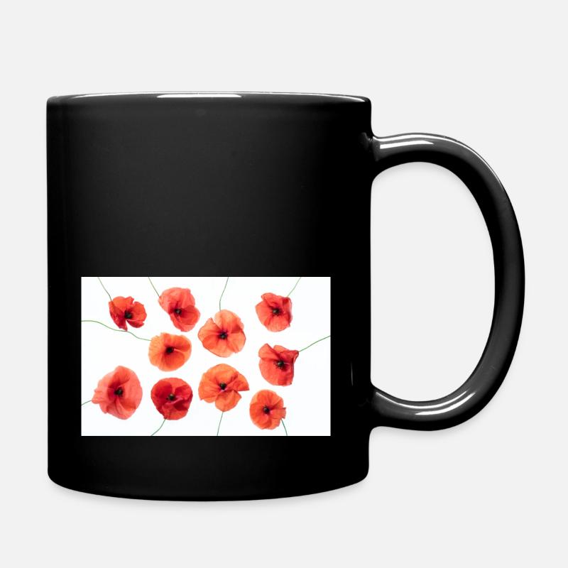 COQUELICOT Rouge Blanc - Mug uni - noir