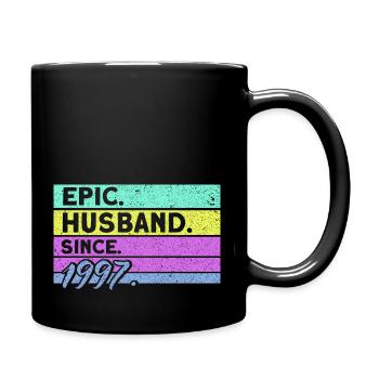 25th Wedding Anniversary Couple Design 25 Years of Marriage - Full Colour Mug - black - Right