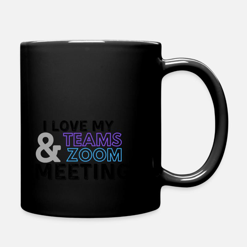 Zoom Teams-Besprechung - Tasse einfarbig - Schwarz