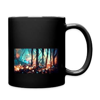 Colorful Fairy Lights in Enchanted Forest Version 1 - Full Colour Mug - black - Right