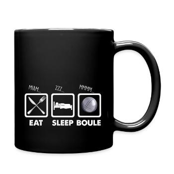 Eat sleep boule Humour Pétanque - Mug uni - noir - Droite