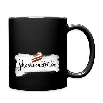 Schwarzwaldliebe mit Schwarzwälder Kirschtorte - Tasse einfarbig - Schwarz - Rechts