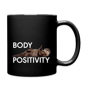 Body Positivity - Otter - Tasse einfarbig - Schwarz - Rechts