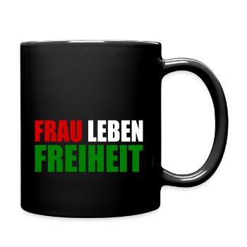Frau leben freiheit - Tasse einfarbig - Schwarz - Rechts