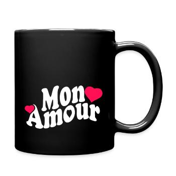 Mon amour, saint valentin, - Mug uni - noir - Droite