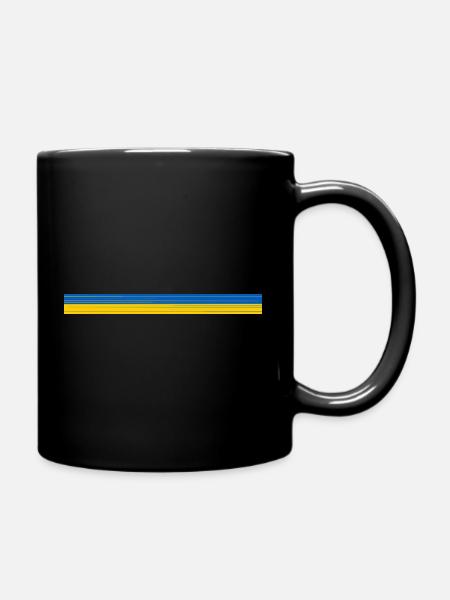 Ukraine, Flagge - Tasse einfarbig - Schwarz