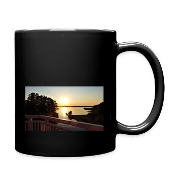 Sonnenuntergang Rheinsberger See - Tasse einfarbig - Schwarz - Rechts