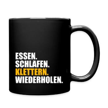 Bergsteigen Bouldern Klettern Kletterer - Tasse einfarbig - Schwarz - Rechts