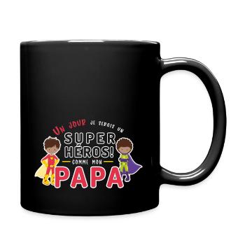 Un jour je serai un super héros comme mon papa - Mug uni - noir - Droite