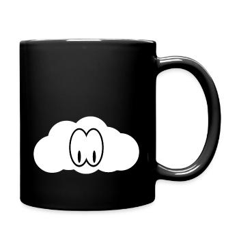 Wolke mit Augen / Wolken Design - Tasse einfarbig - Schwarz - Rechts