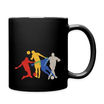 Silhouetten von Fußballspielern - Tasse einfarbig - Schwarz - Rechts