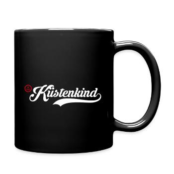 Küstenkind roter Anker - Tasse einfarbig - Schwarz - Rechts