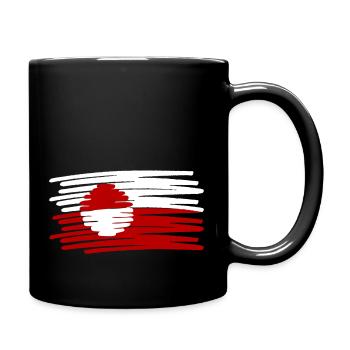 Groenland Drapeau du Groenland peint - Mug uni - noir - Droite
