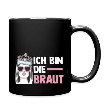Braut Junggesellenabschied Junggesellinnenabschied - Tasse einfarbig - Schwarz - Rechts