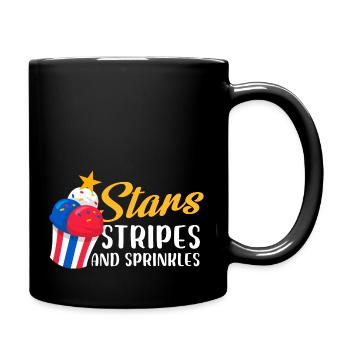 stars stripes and sprinkles Design for a 4th july - Tasse einfarbig - Schwarz - Rechts