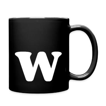Buchstabe w - Tasse einfarbig - Schwarz - Rechts