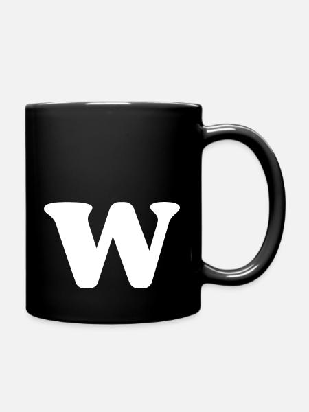 Buchstabe w - Tasse einfarbig - Schwarz