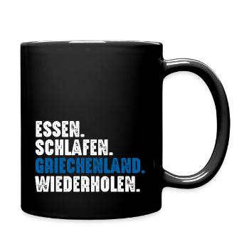 Griechen Grieche Griechenland - Tasse einfarbig - Schwarz - Rechts