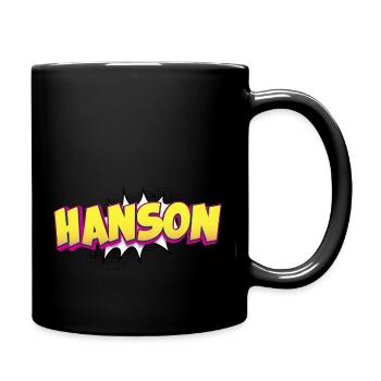 Hanson Nom personnalisé Style bande dessinée Pop Art, - Mug uni - noir - Droite