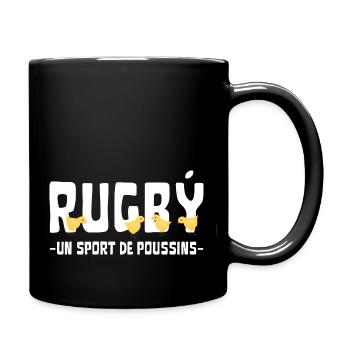 Rugby un sport de poussins - Mug uni - noir - Droite