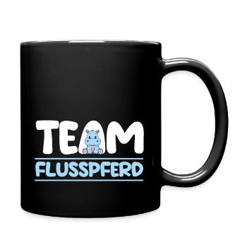 Nilpferd Flusspferd - Tasse einfarbig - Schwarz - Rechts