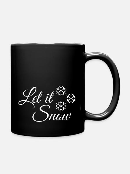let it snow snowflake - Full Colour Mug - black