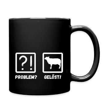Schaf Schäfer Schäferei Bauer Landwirt Bauernhof S - Tasse einfarbig - Schwarz - Rechts