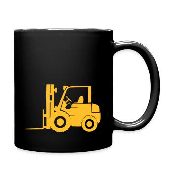 Gabelstapler - Tasse einfarbig - Schwarz - Rechts