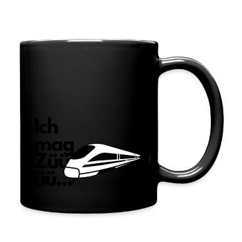 Ich mag Züge - Tasse einfarbig - Schwarz - Rechts