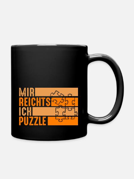 Puzzlefan Puzzler Puzzleteile Puzzle - Tasse einfarbig - Schwarz