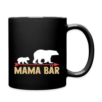 Mutter Mama Bär - Tasse einfarbig - Schwarz - Rechts