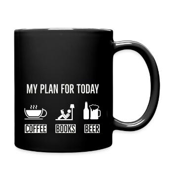 Coffee Books reading beer - Mug uni - noir - Droite