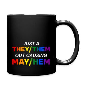 Just A They Them Out LGBT Gay Pride - Full Colour Mug - black - Right