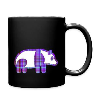 Panda - Tasse einfarbig - Schwarz - Rechts