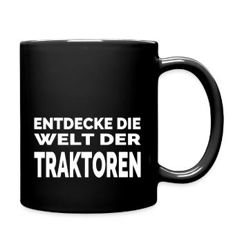 Traktor - Tasse einfarbig - Schwarz - Rechts