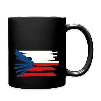 Czech Republic Flag - Modern Art - Full Colour Mug - black - Right